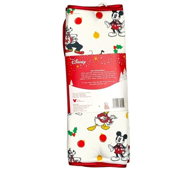 Disney Holiday Set Kitchen Drying Mats Absorbent Christmas Mickey 2 Pack Set - Picture 4 of 15